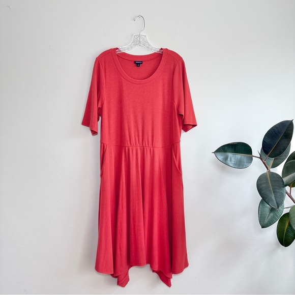 Torrid Terracotta Rust Orange Midi Super Soft Rib Hanky Hem Dress 2X - Picture 10 of 13